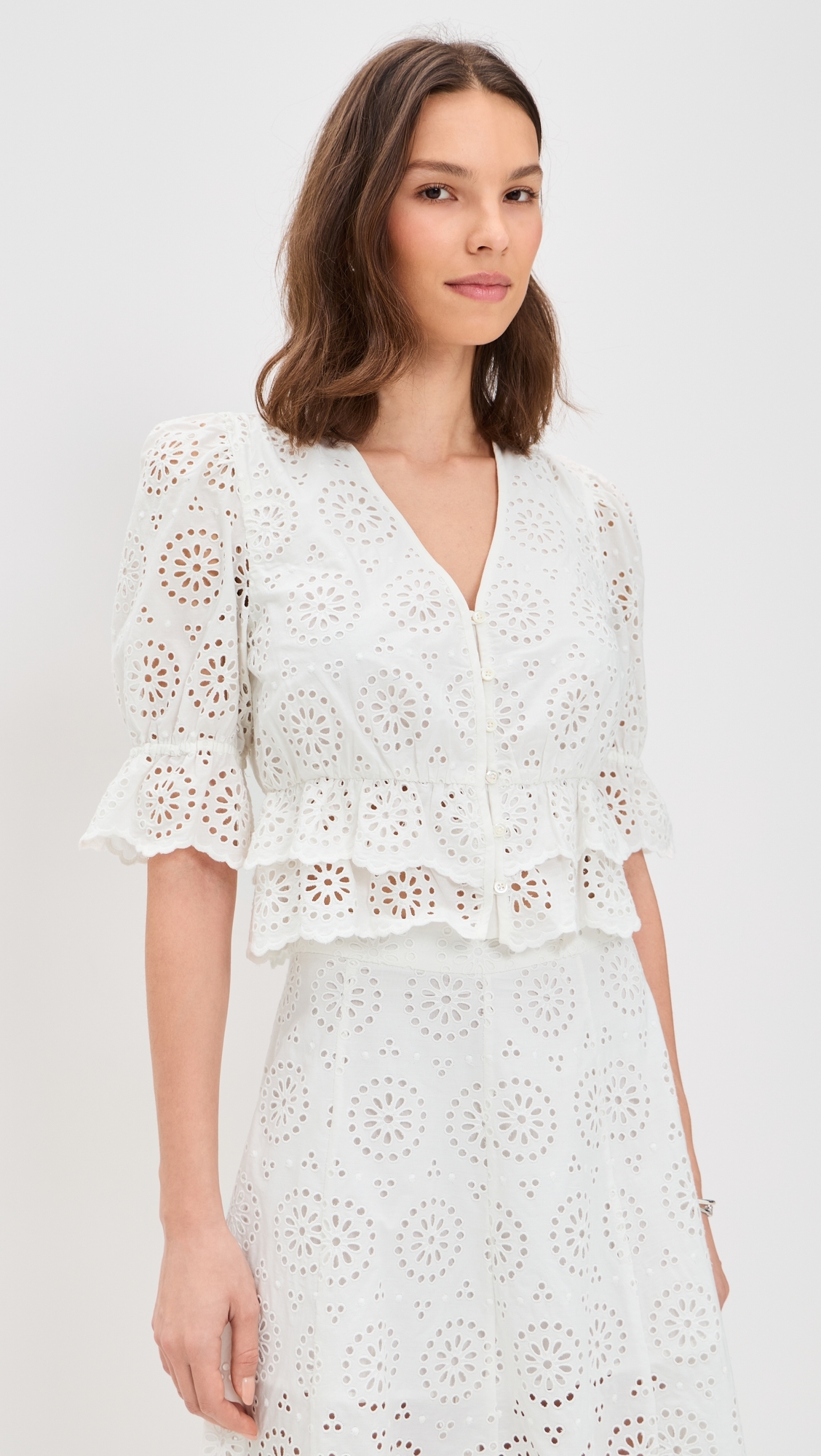 The Solstice Eyelet Blouse White