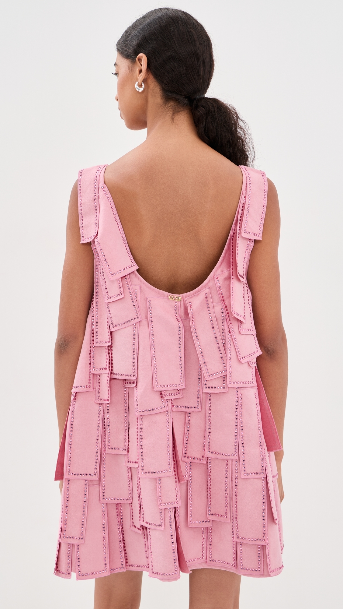 Jewel Tassel Mini Swing Dress Pink One Size