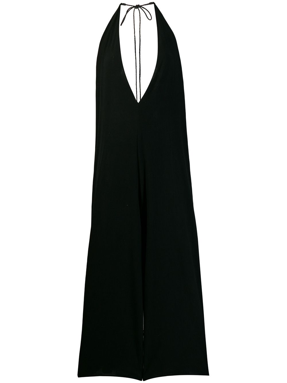 Deep V-neck jumpsuit - Black