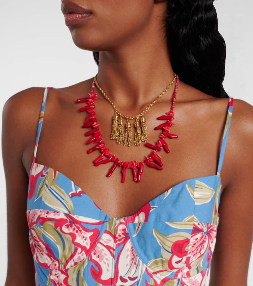 Polo Ralph Lauren Floral cropped cotton bustier top