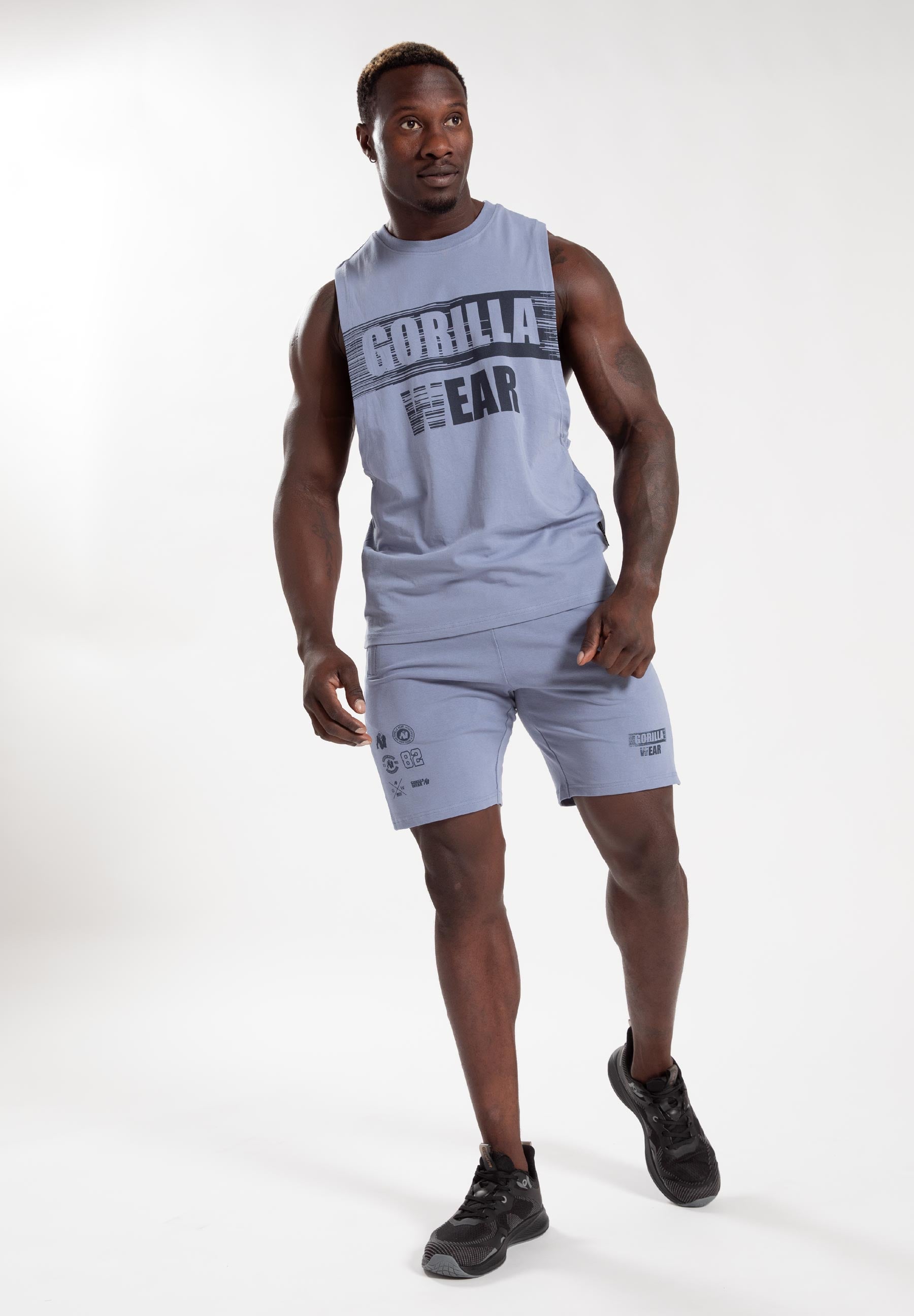 Lopez Drop Armhole Tank Top - Stone Wash Blue