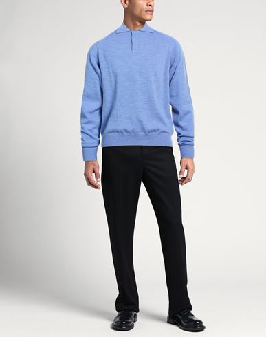 Man Sweater Light blue Size XL Merino Wool