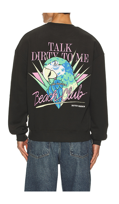 Duvin Design Talk Dirty Crew Sweatshirt in Black. - XL/1X also in L