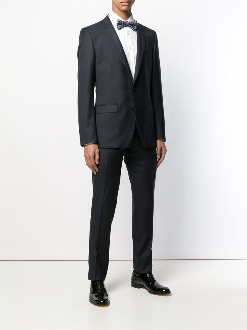 Blue Single-breasted virgin wool two piece suit
