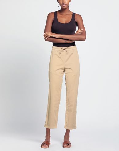 Woman Pants Sand Size 4 Cotton, Elastane