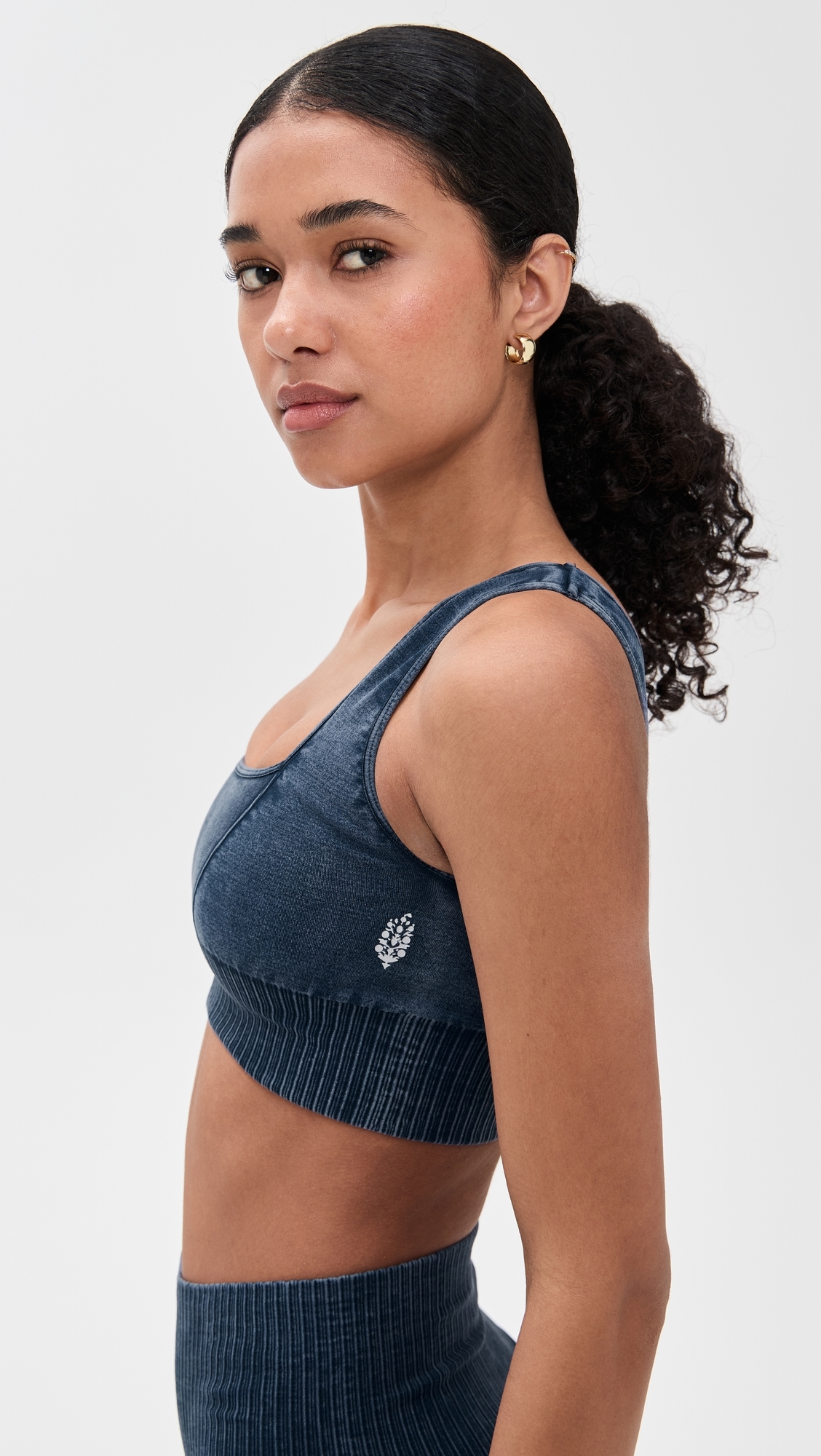 Square Neck Good Karma Bra Navy S