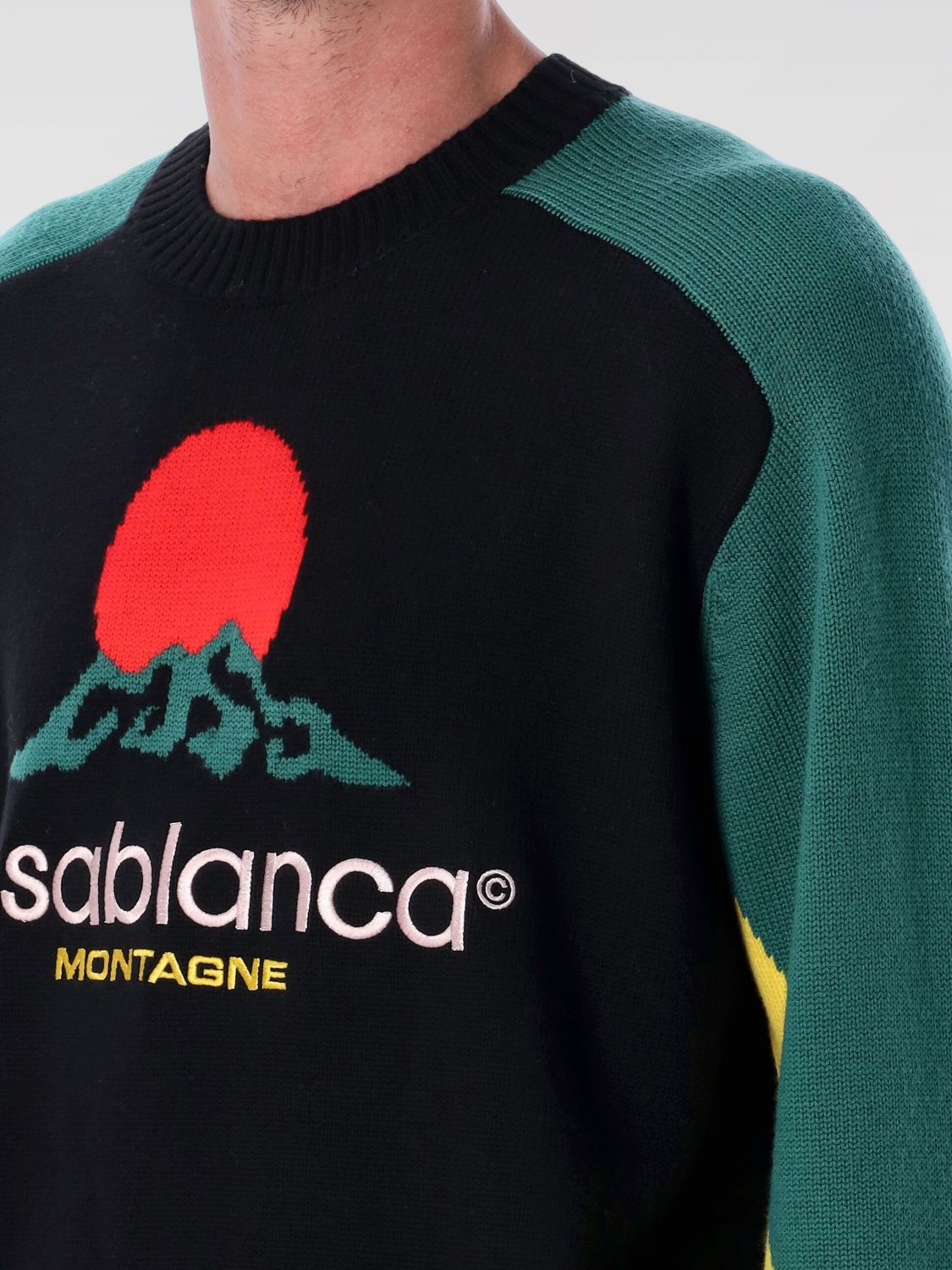 Logo-embroidered sweater - Black