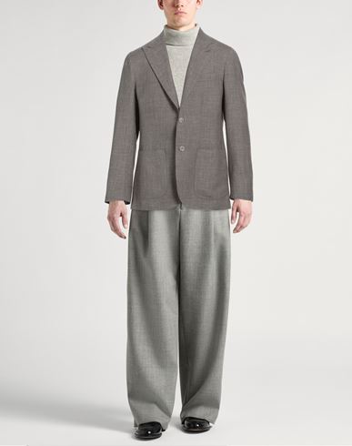 Man Blazer Taupe Size 42 Wool, Silk, Linen