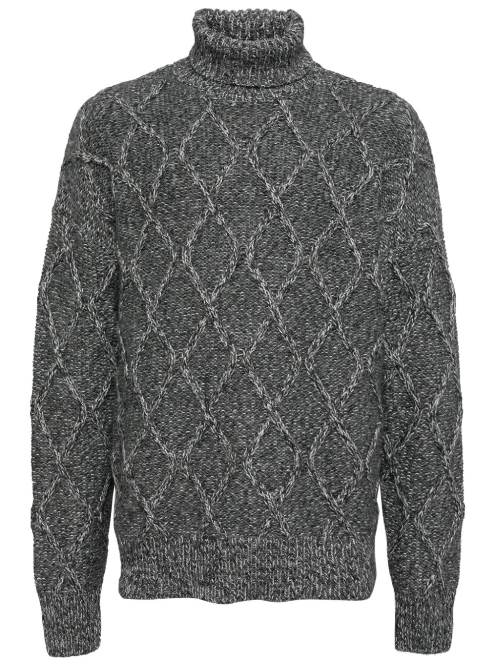 Cable-knitted jumper - Grey