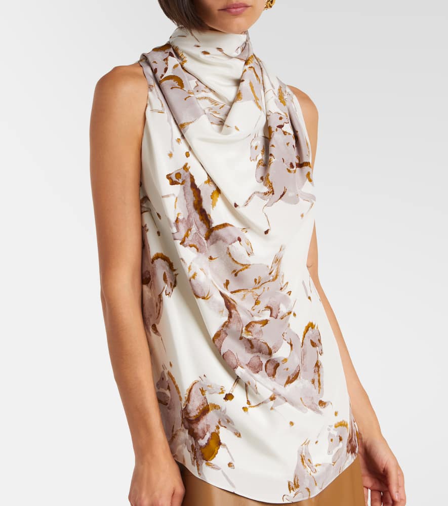 Sleary draped silk top