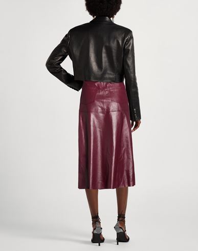 Woman Midi skirt Burgundy Size 8 Lambskin