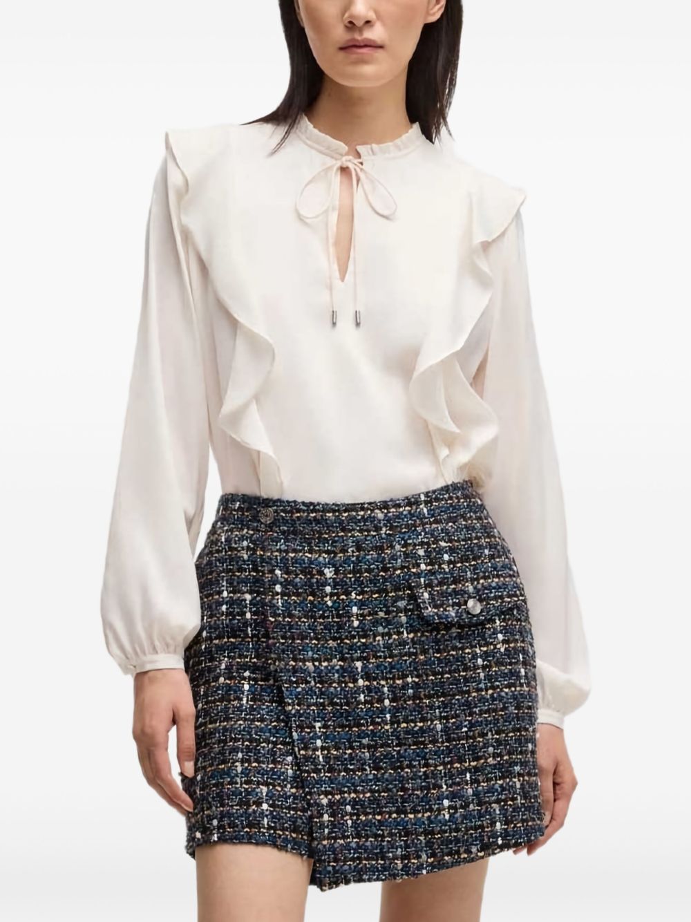 Ruffle-detail blouse - Neutrals