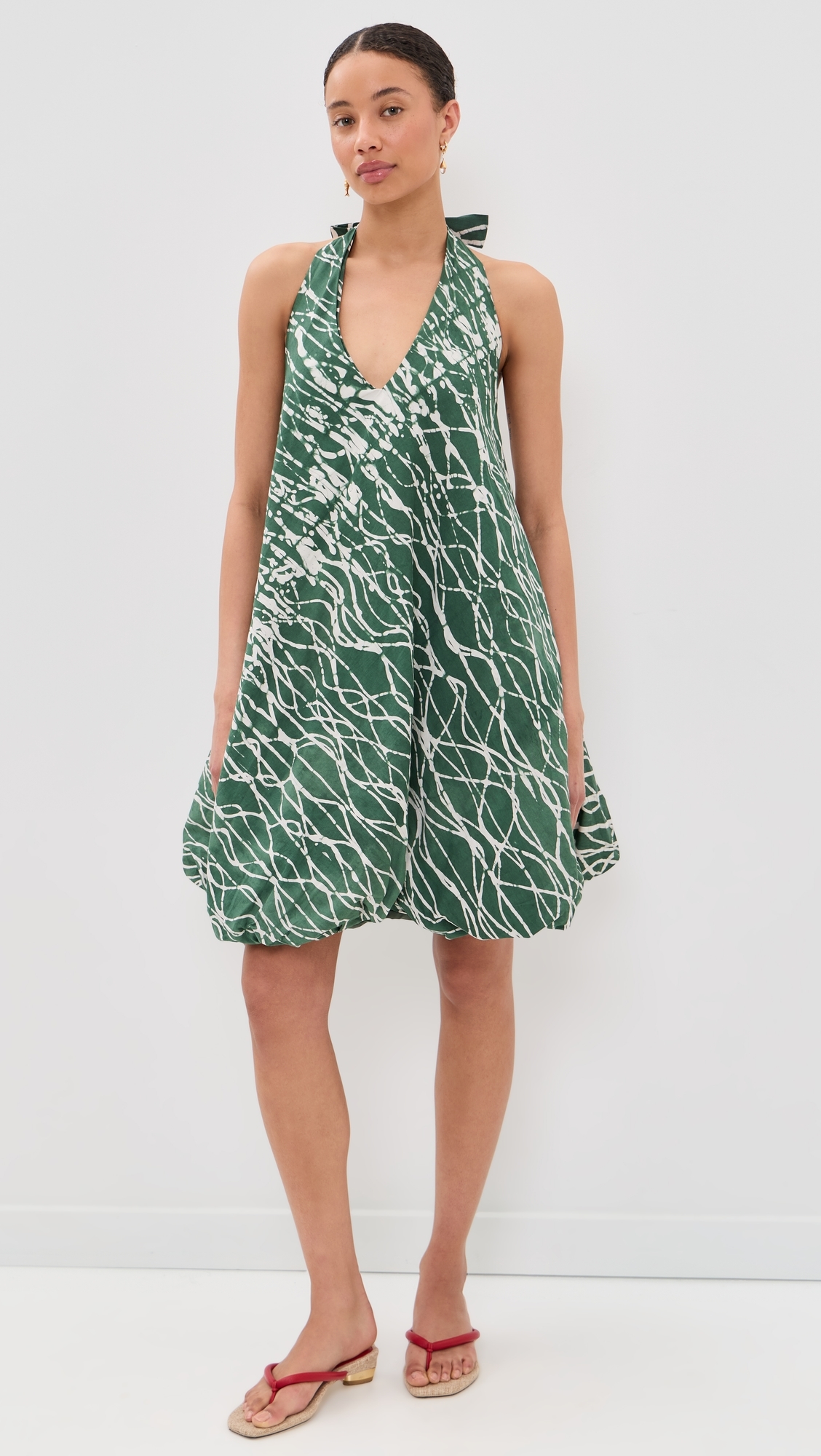 Eniola Dress Green & White