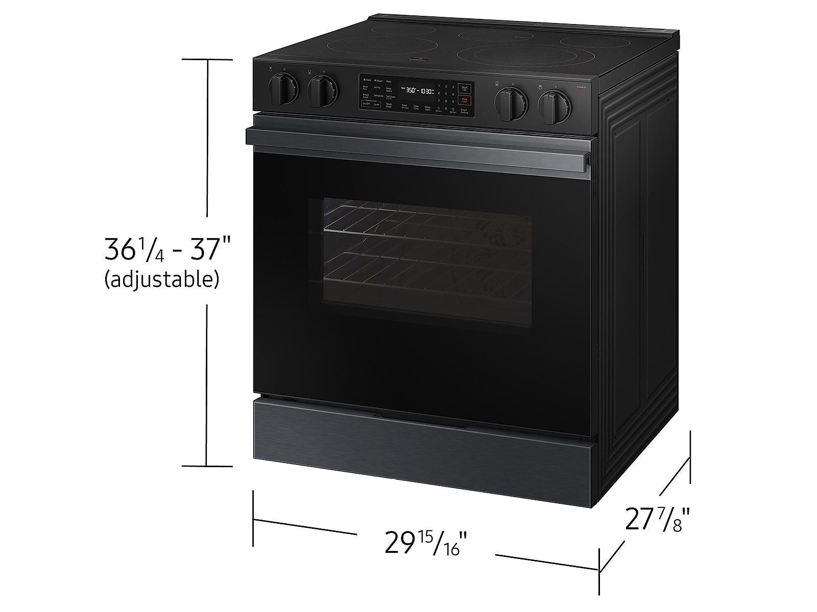 Bespoke 6.3 cu. ft. Smart Slide-In Electric Range with Precision Knobs in Matte Black Steel(NSE6DG8100MTAA)