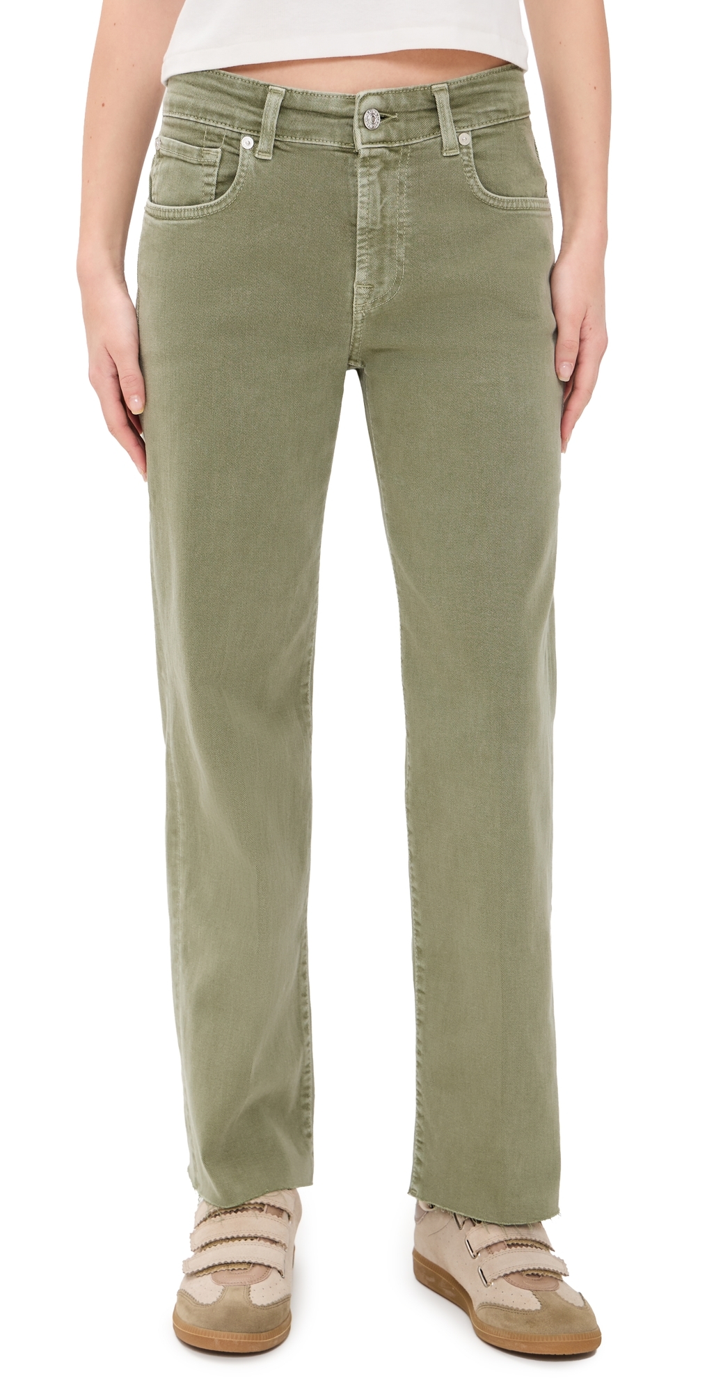 Calie Straight Ankle Jeans Army