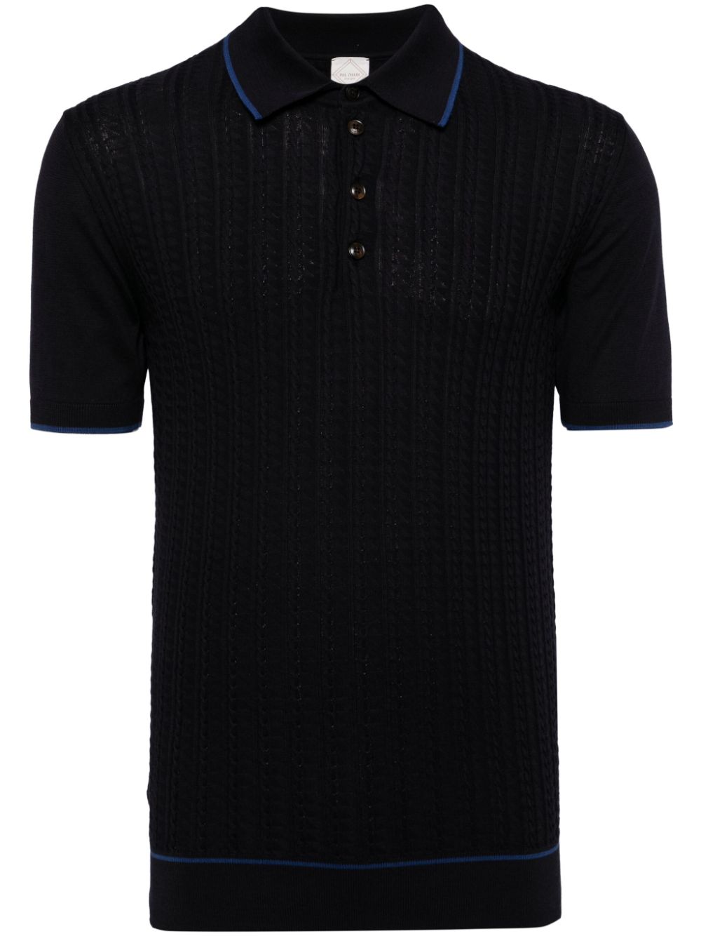 3D-knitted polo shirt - Blue