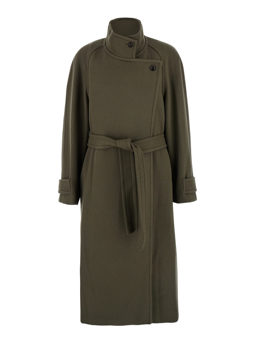 Soft Wool Twill Wrap Coat