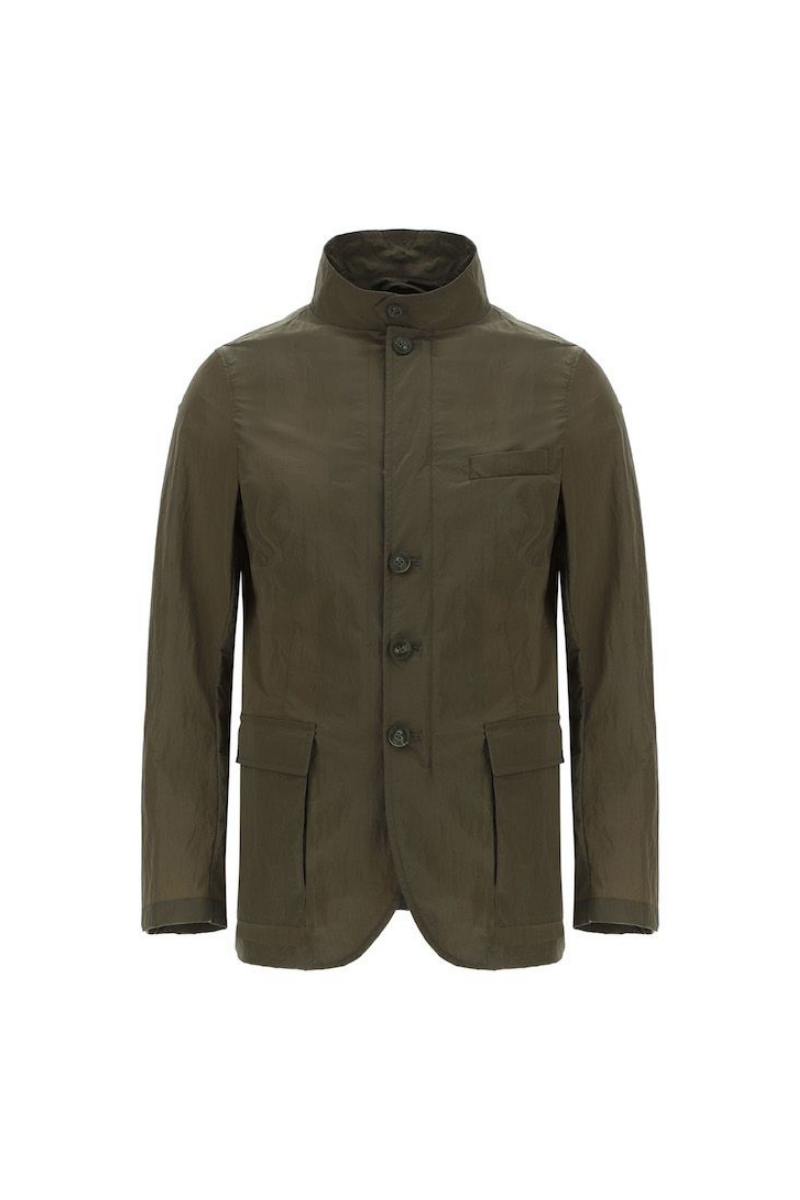 Nylon Windbreaker Jacket — Green