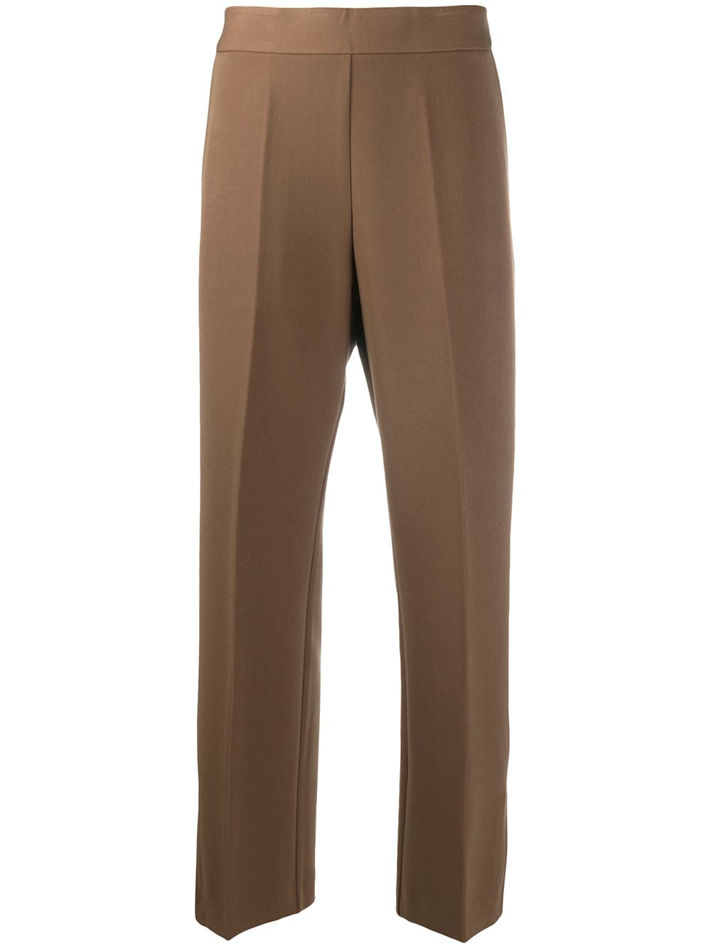High waist cropped trousers - Brown
