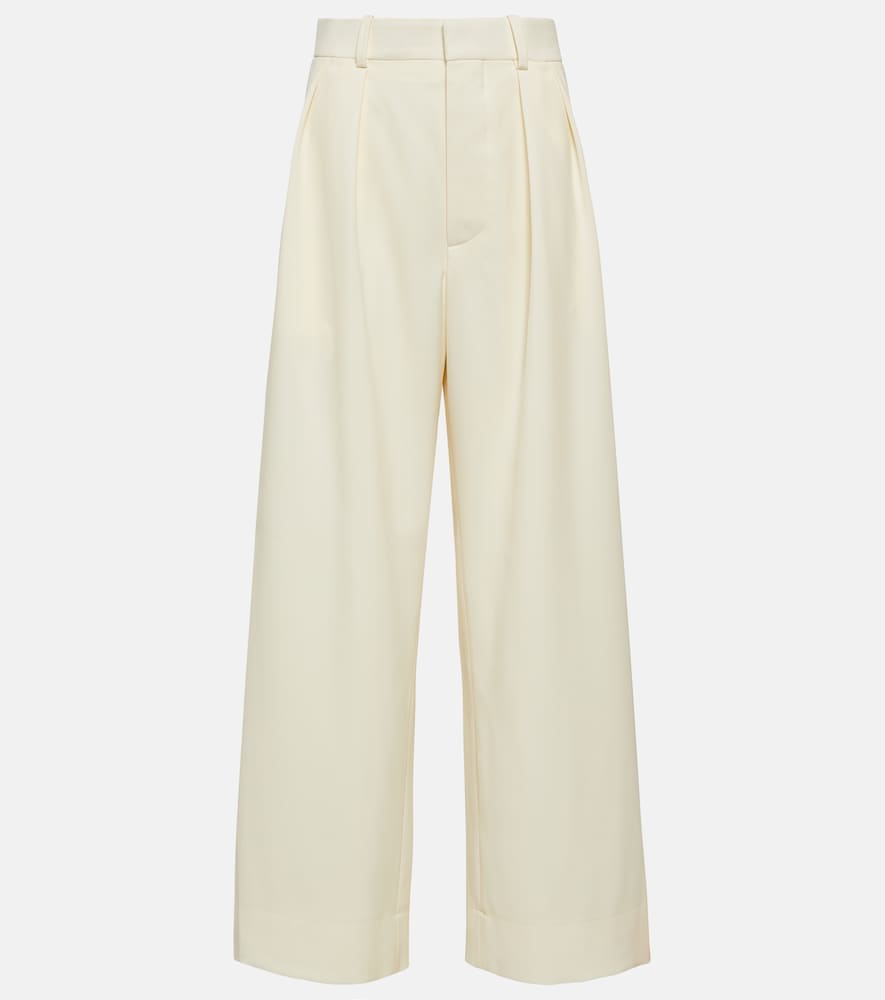 Low-rise wide-leg wool pants