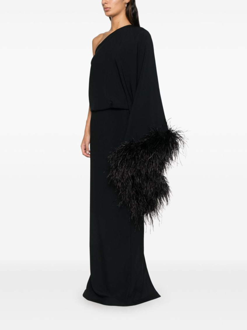 Feathered Eternity maxi dress - Black