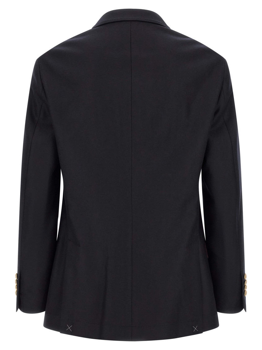 Navy Blue Peaked Lapel Blazer