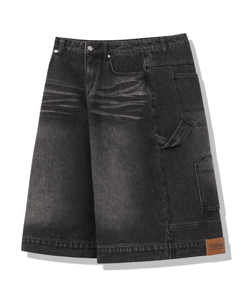 Cat Brush Washed Bermuda Denim Shorts