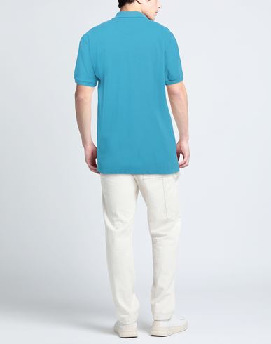 Man Polo shirt Turquoise Size 3XL Cotton, Elastane