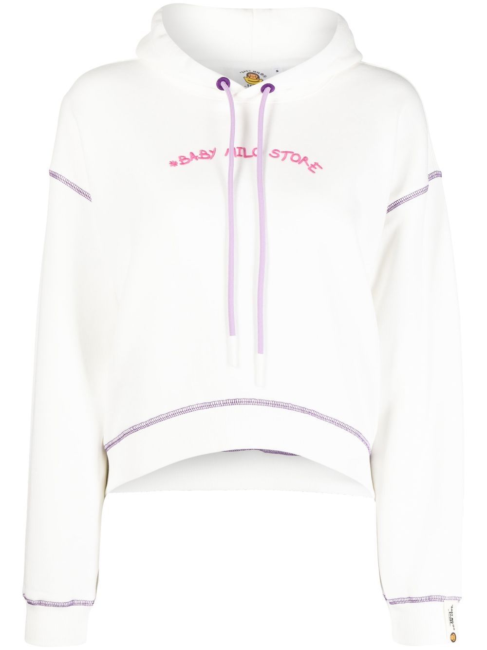 Graphic-print logo hoodie - White