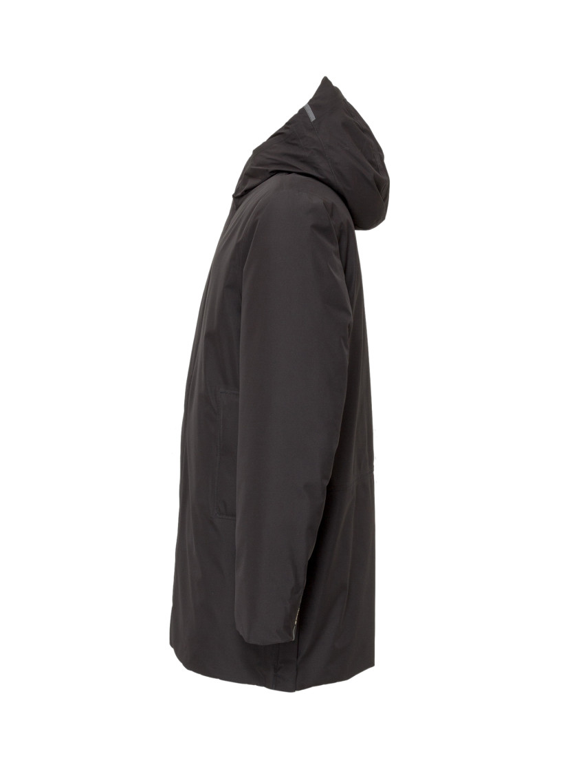 Black Solid Hood Jacket
