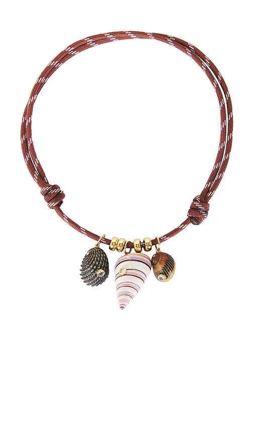 Eliou Bairro Necklace in Brown. a