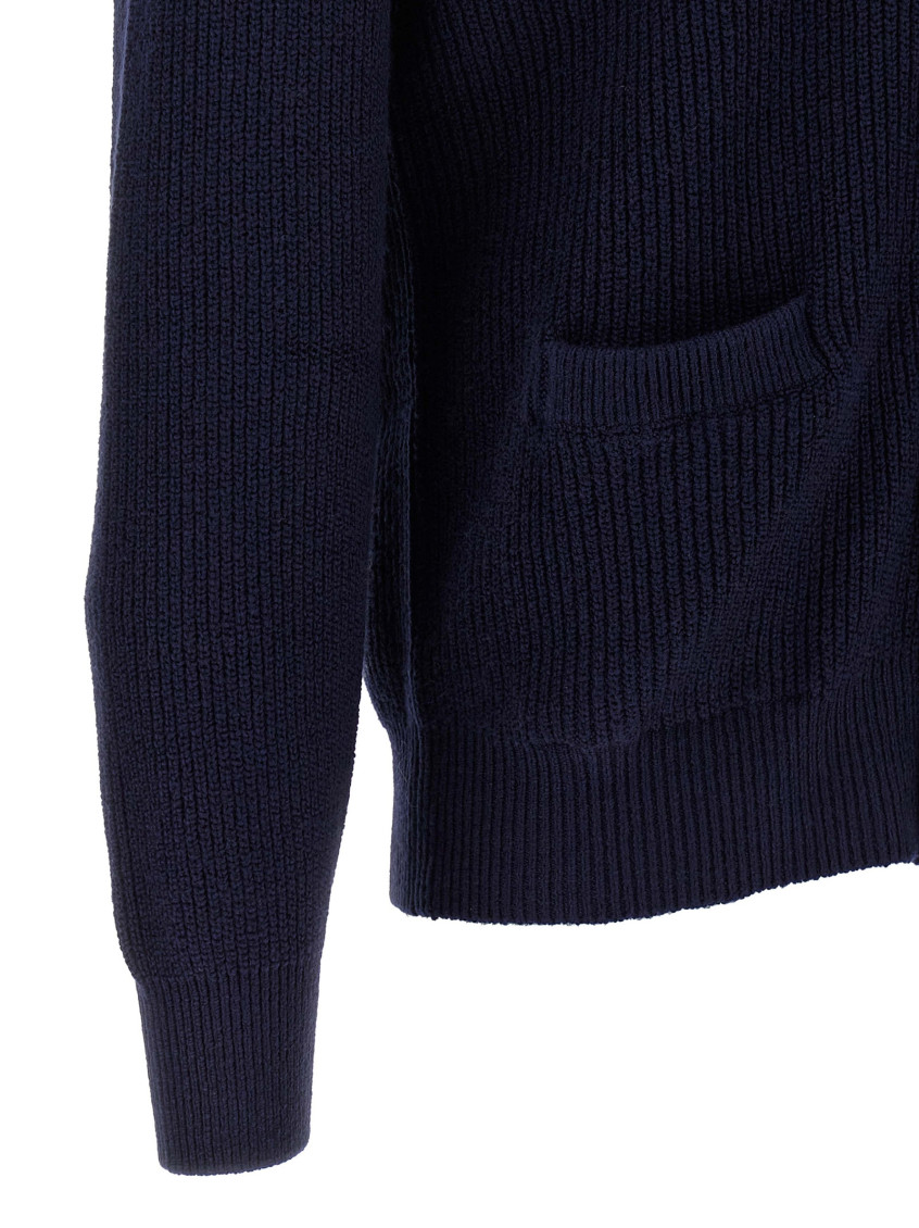 Navy Blue Knitted Cardigan