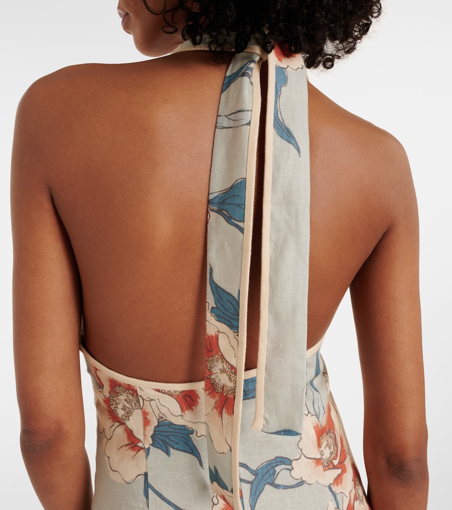 Floral linen maxi dress