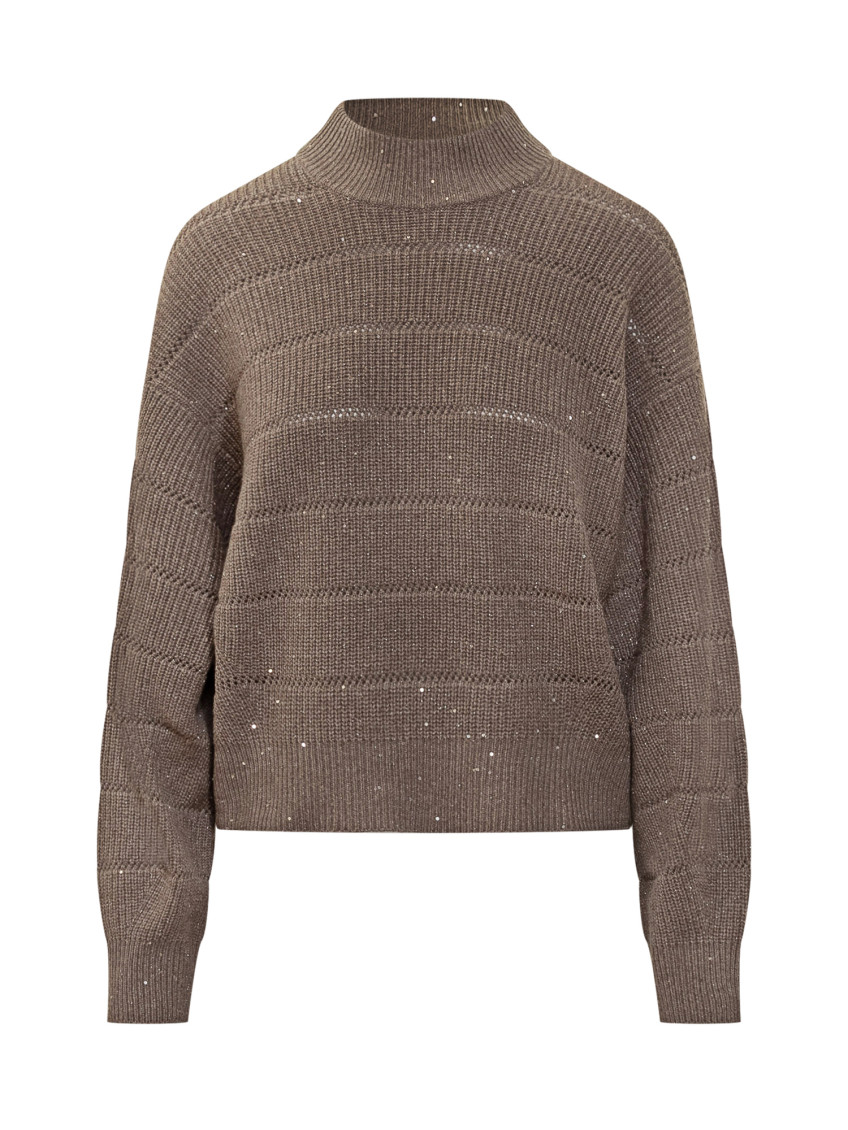 Brown Mock Collar Sweater