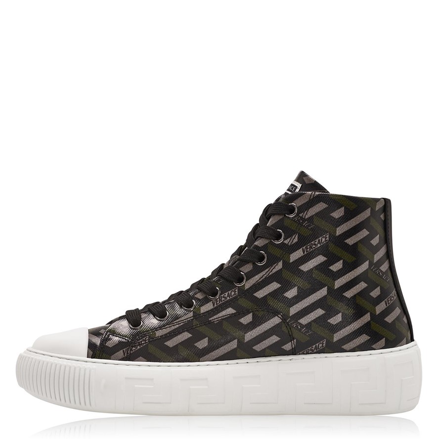 베르사체 모노그램 스니커즈 Monogram Hi-Top Trainers 275089 Khaki 5B15B
