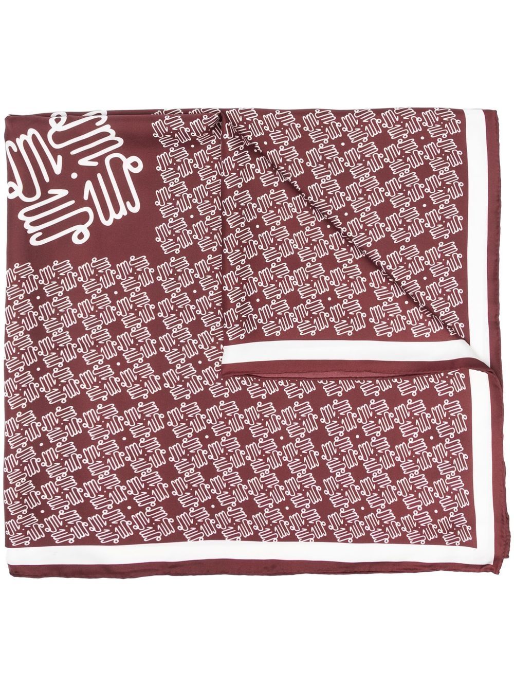 Monogram-print scarf - Red