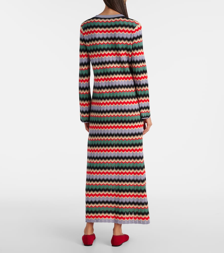 Miller chevron cotton midi dress