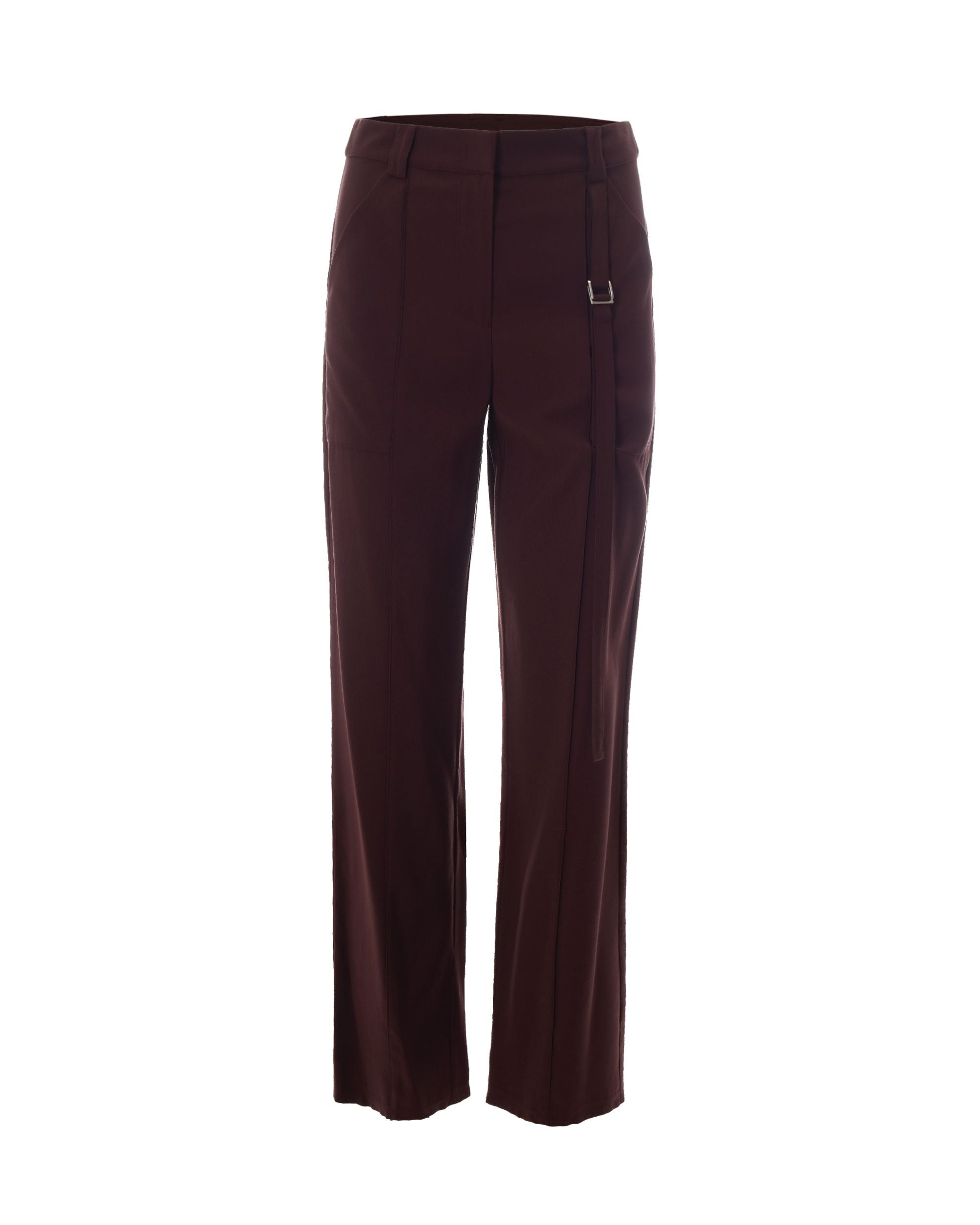 Twill Viscose Trousers — Brown