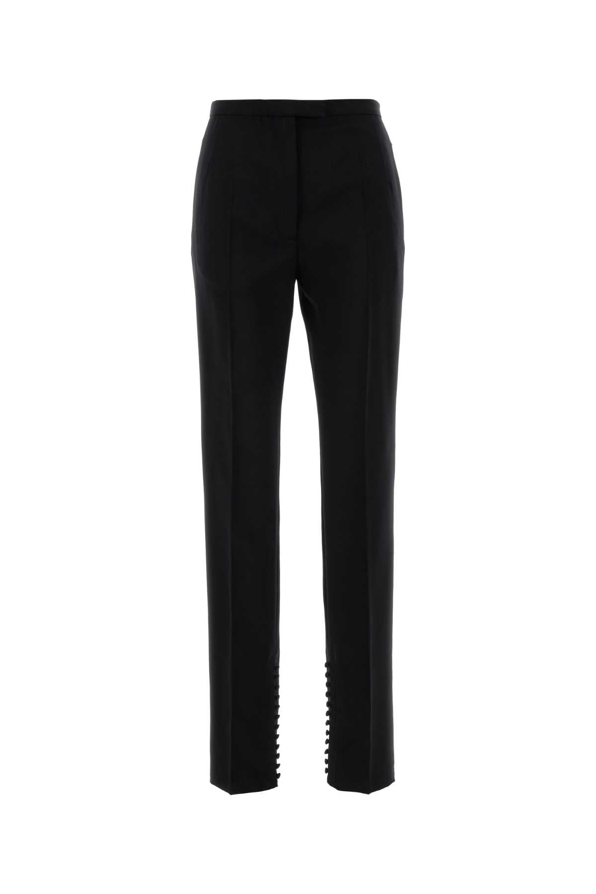 Wool Mohair Trousers — Black