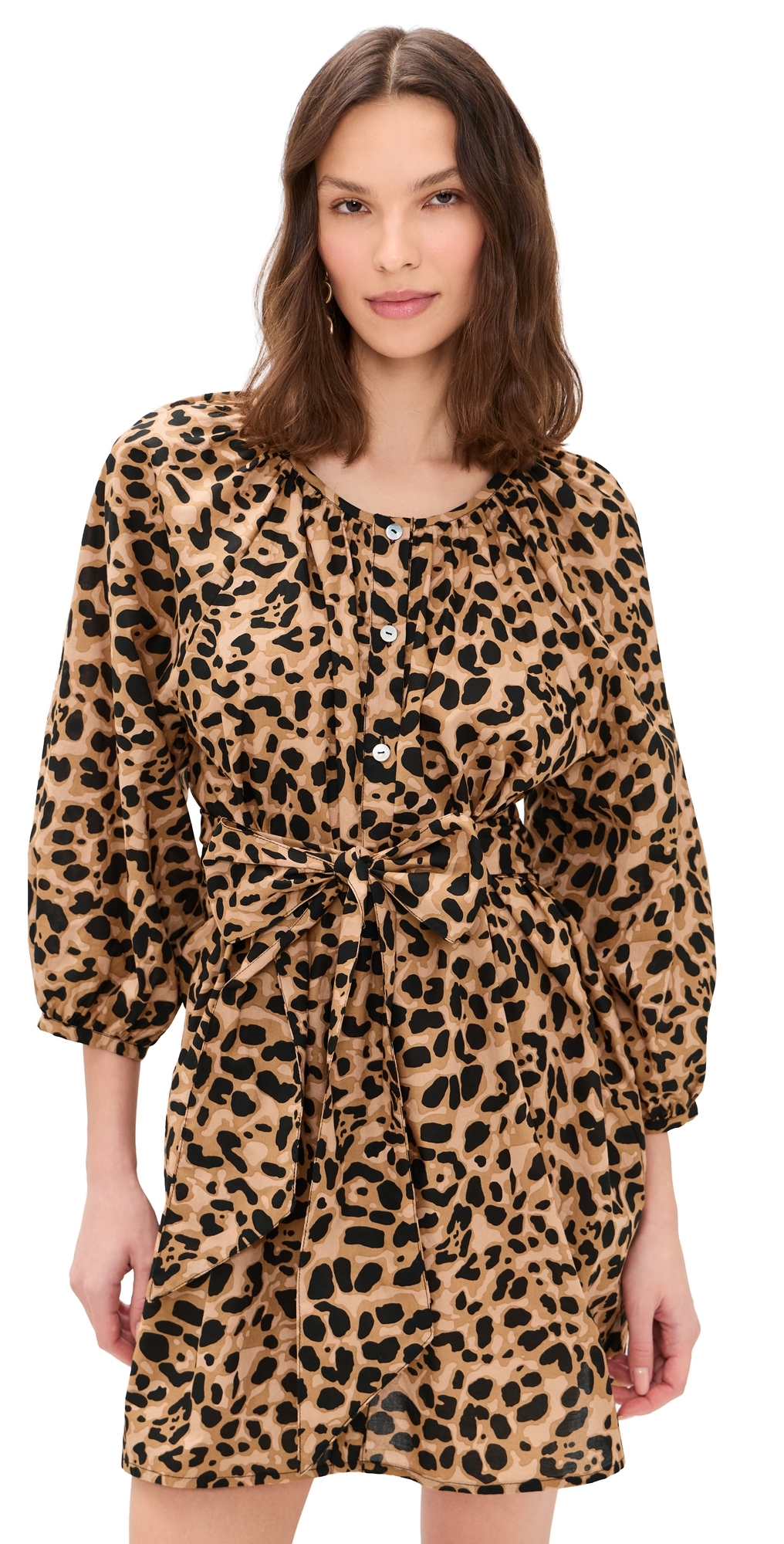 Alex Short Dress Leopard Cotton