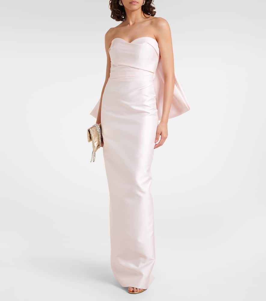 Bow-detail satin gown