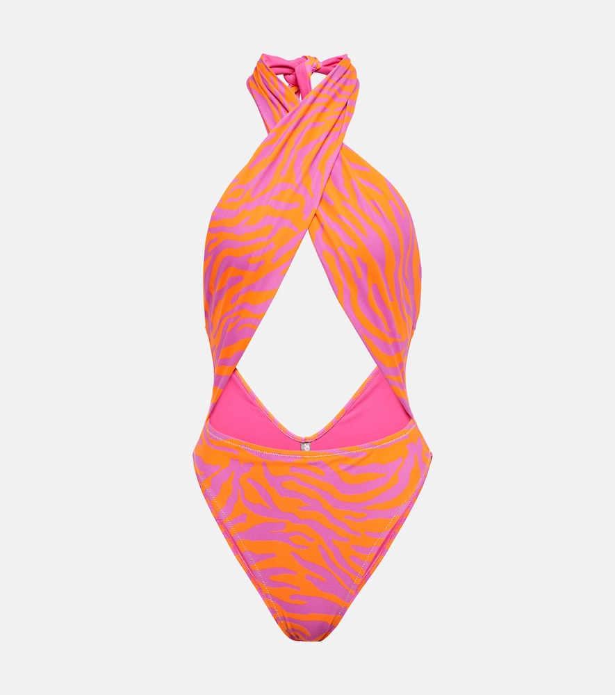 Reina Olga Italian Stallion zebra-print swimsuit