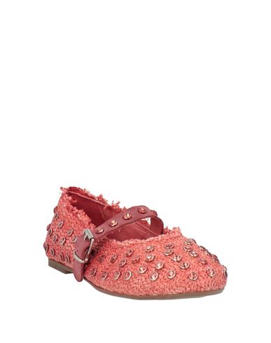 Woman Ballet flats Tomato red Size 6 Textile fibers