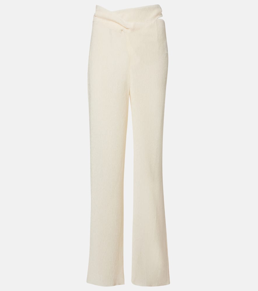 High-rise wide-leg pants
