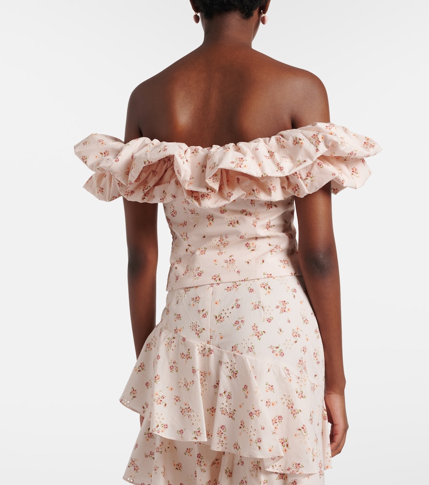 Dalia floral off-shoulder cotton top