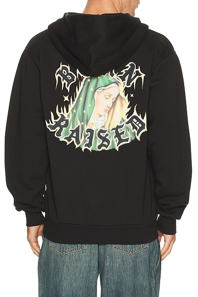 Born x Raised Guadalupe Zip-Up Hoodie in Black. L. Also in M, S, XL/1X