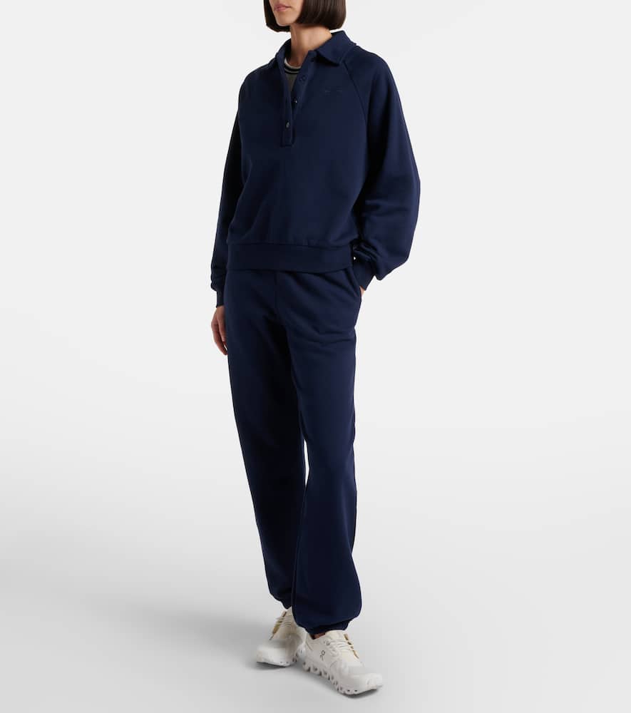 Elle cotton jersey polo sweater