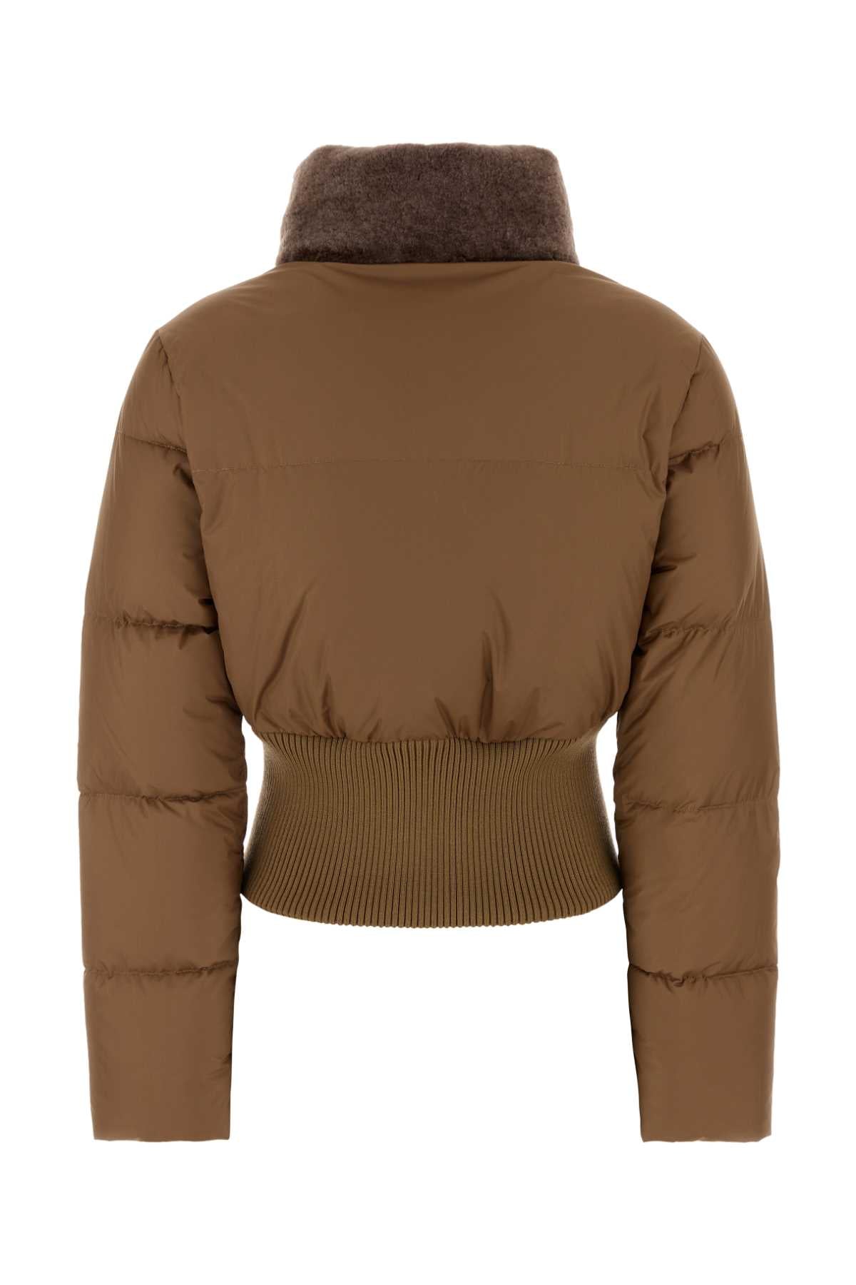 Fendi Camel Polyester Down Jacket
