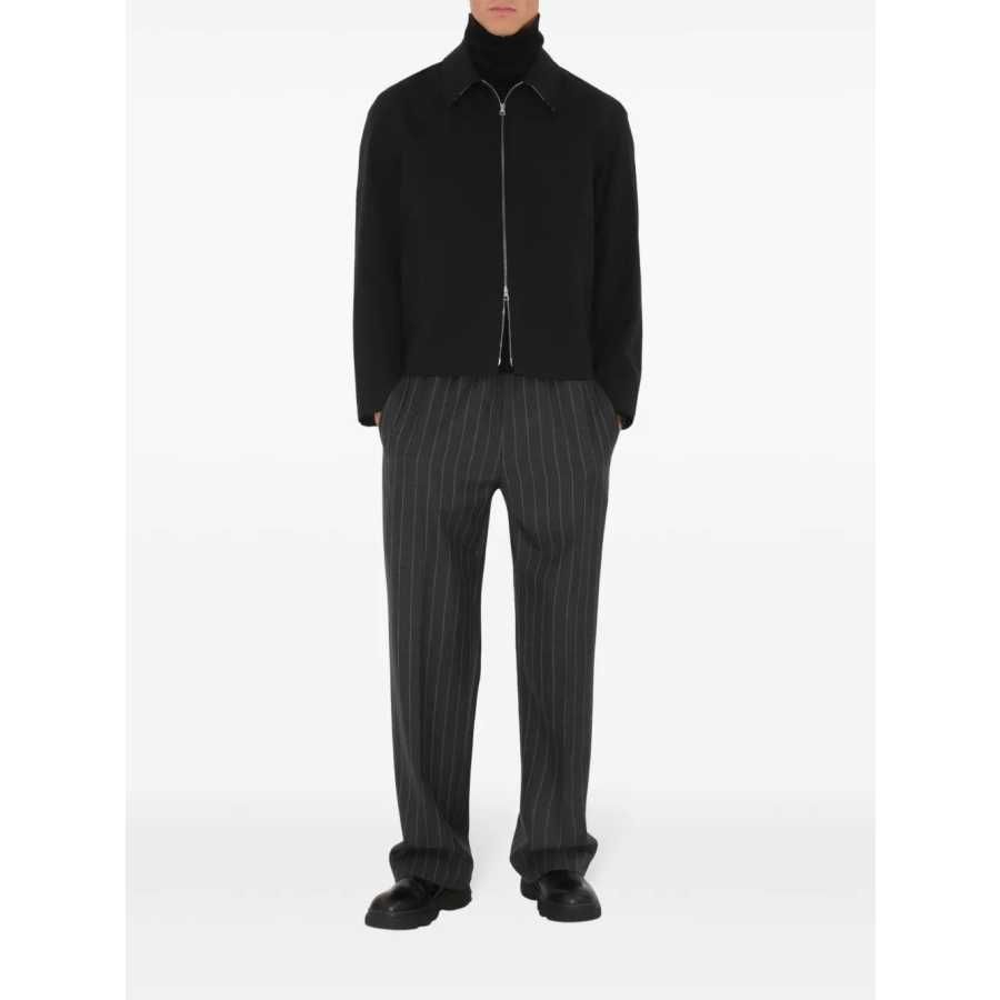 Pinstripe Wool Tailored Trousers