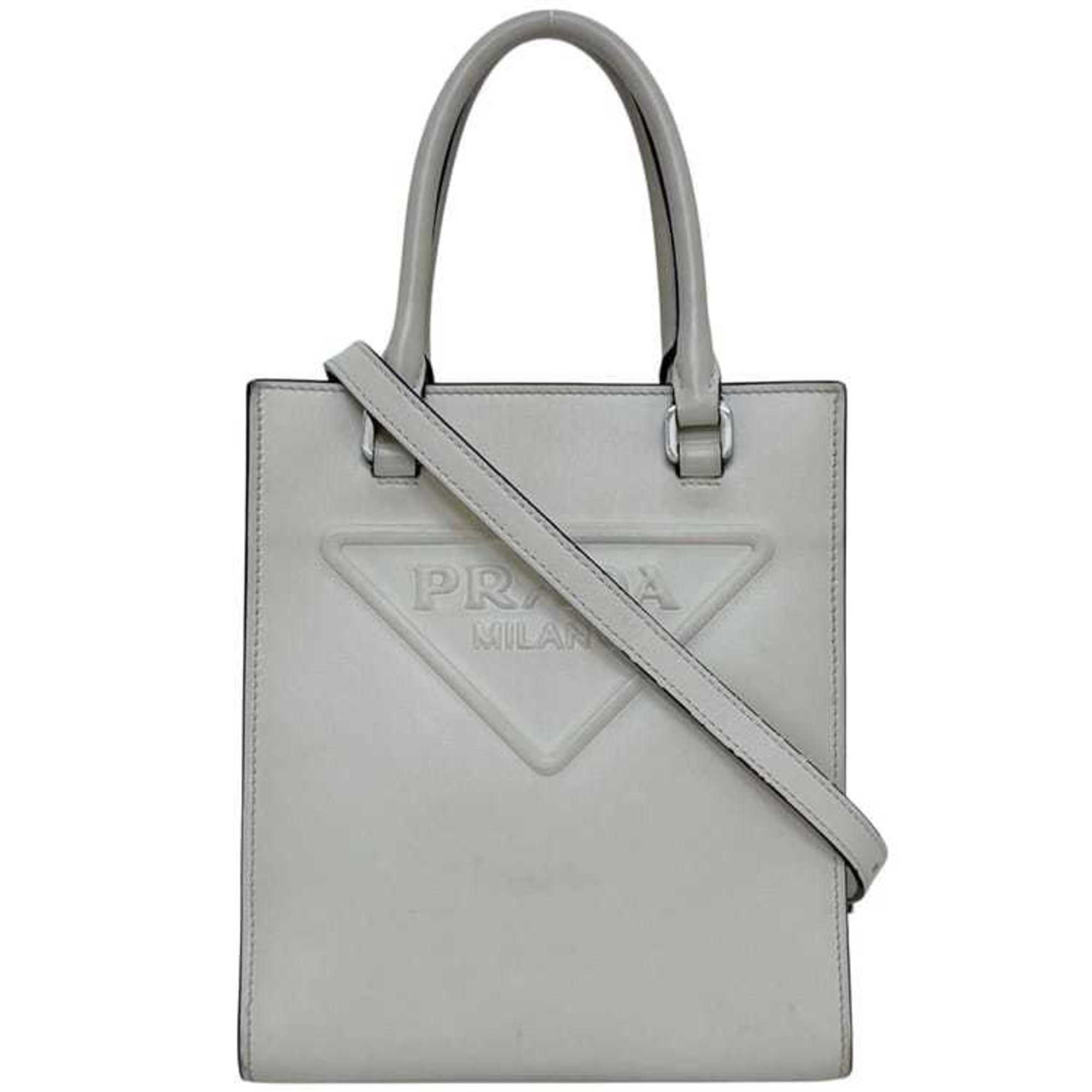 Prada Bianco White Leather Handbag Pre-Owned